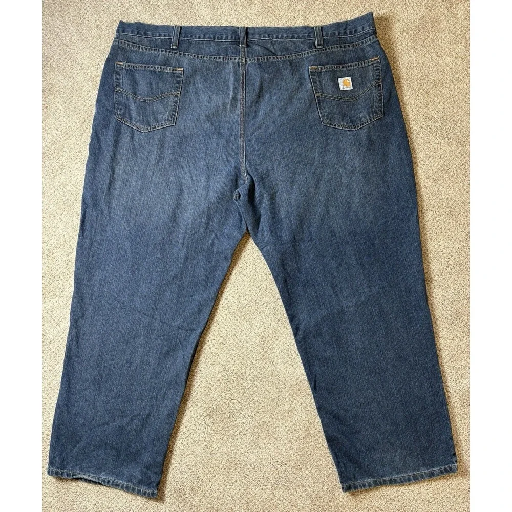 Carhartt Men's Jeans 52x30 Relaxed Fit Denim Blue Cotton Blend‎